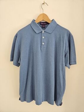 Ralph Lauren Purple Label Polo Shirt Mens Large Blue